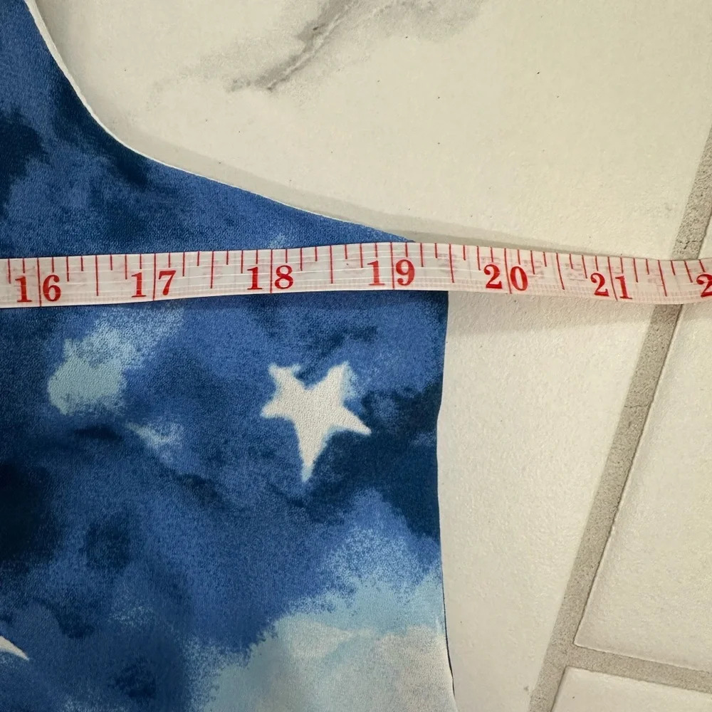 NWOT Women’s Buddy Love Blue & White Stars Hi lo Sleeveless Maxi Dress Size M/L - Picture 6 of 8
